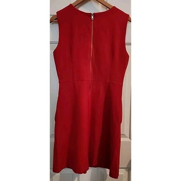 Spencer and Shaw Poppy Red Sleevless Sheath Dress Large Slimming - Picture 2 of 10